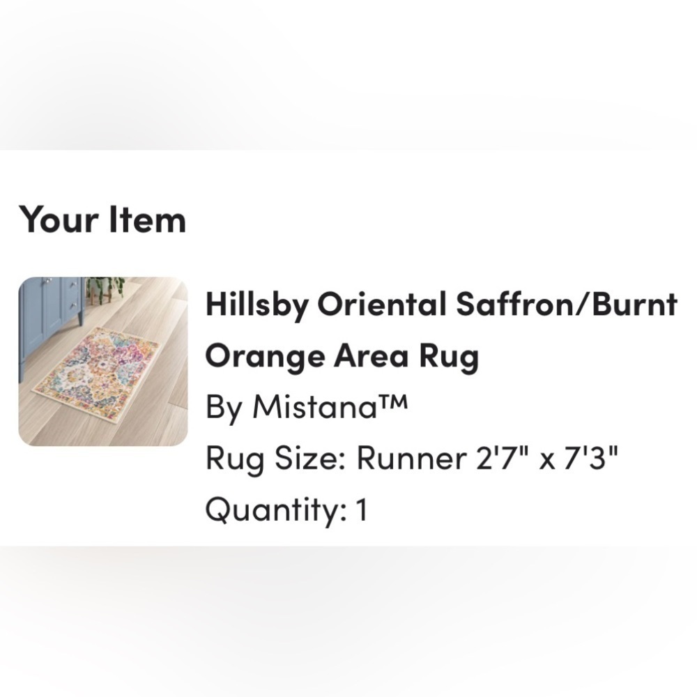 Hillsby Oriental Saffron/Burnt Orange Area
Rug Size: Runner 2'7" x 7'3" - Picture 8 of 8